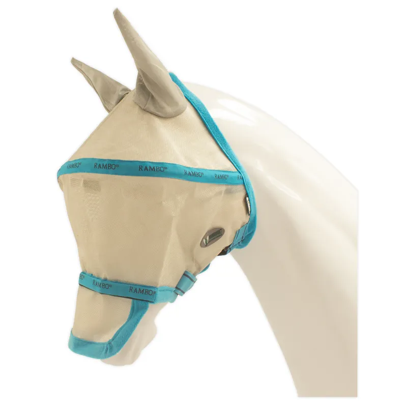 Horseware Rambo Plus Flymask Vamoose - Silver/Navy/Electric Blue
